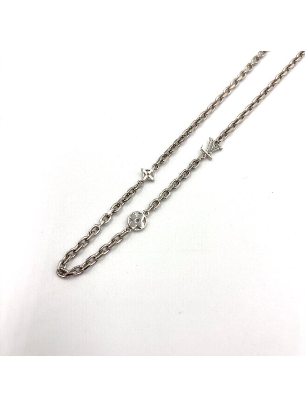 Louis Vuitton Chain LV Yours Metal Silver Necklace